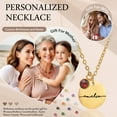 thumbnail image 1 of Ohmyroo Delicate Mirror Titanium Steel Engraved Necklace Personalized Round Pendant Birthday Gift For Family, 1 of 9