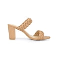 thumbnail image 4 of BLISSFUL STEP Women's Braided Heeled Slip on Chunky Heel Slide Sandals Nude 8, 4 of 8