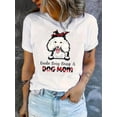 thumbnail image 1 of Playera Deportiva Manga Corta Mujer Dry-Fit1pc Women'S Casual Round Neck Short Sleeve T-Shirt with Cute Dog & Floral Print - "Kinda Busy Being a Dog Mom" - Comfortable Knit Polyester Fabric for All, 1 of 6