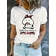 thumbnail image 2 of 1pc Women'S Casual Round Neck Short Sleeve T-Shirt with Cute Dog & Floral Print - "Kinda Busy Being a Dog Mom" - Comfortable Knit Polyester Fabric for All Seasons, 2 of 8