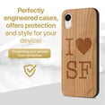 thumbnail image 2 of Case Yard Wooden Case Outside Soft TPU Silicone, Slim Fit Shockproof Wood Protective Phone Cover for Girls Boys Men and Women, Supports Wireless Charging Love SF Design case for iPhone-XR, 2 of 7