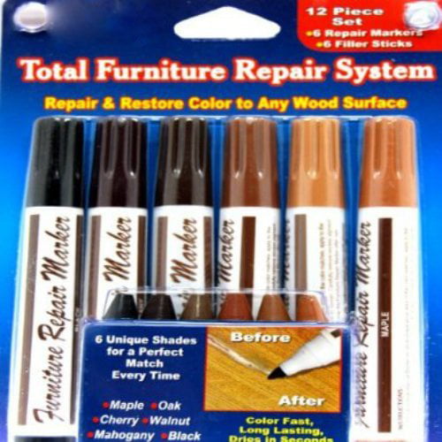 12pk Furniture Repair System Markers Fillers Match Any Wood Surface Maple Oak 