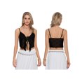 thumbnail image 2 of Coduop Women Tie Front Crop Top Y2k Spaghetti Strap Lace Tank Flowy Going Out Vest Tops Split Shirt, 2 of 9
