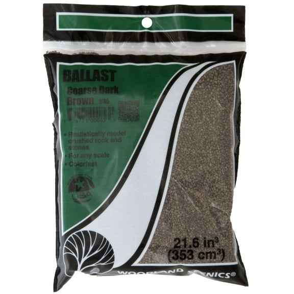Woodland Scenics Ballast & Coal Ground Cover, Coarse, Dark Brown