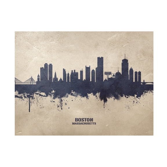 Michael Tompsett 'Boston Massachusetts Skyline Concrete' Canvas Art