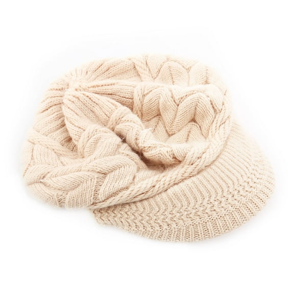 LABSERRON 1Pcs Cap Warm Knitted Hat Visor Design for Women Snowy Days 11.8x9.4x3.9in