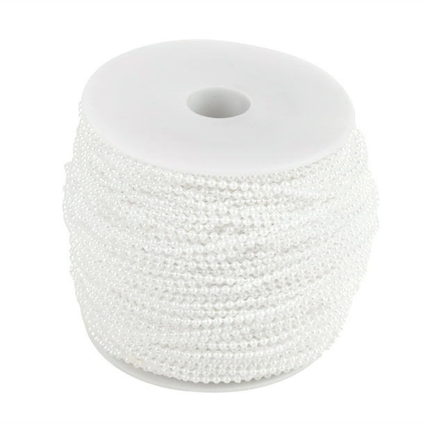 Rollo de 100 m de hilo de perlas de imitación para guirnalda de boda, 2,5 mm (blanco)