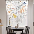 thumbnail image 4 of Spring Flowers Butterfly Tie Up Curtain 63 Inches Long, Retro Leaf Farm Balloon Style Kitchen Window Curtain Over Sink, Small Window Rod Pocket Curtain 52"x63", 4 of 9