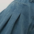 thumbnail image 5 of Women's Summer Fashion Wash Elastic Waisted Loose Denim Shorts Three Quarter Pants, 5 of 7