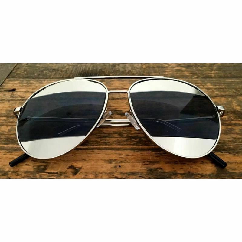 black Aviator Sunglasses For Women Metal Frame Mirrored Sunglasses