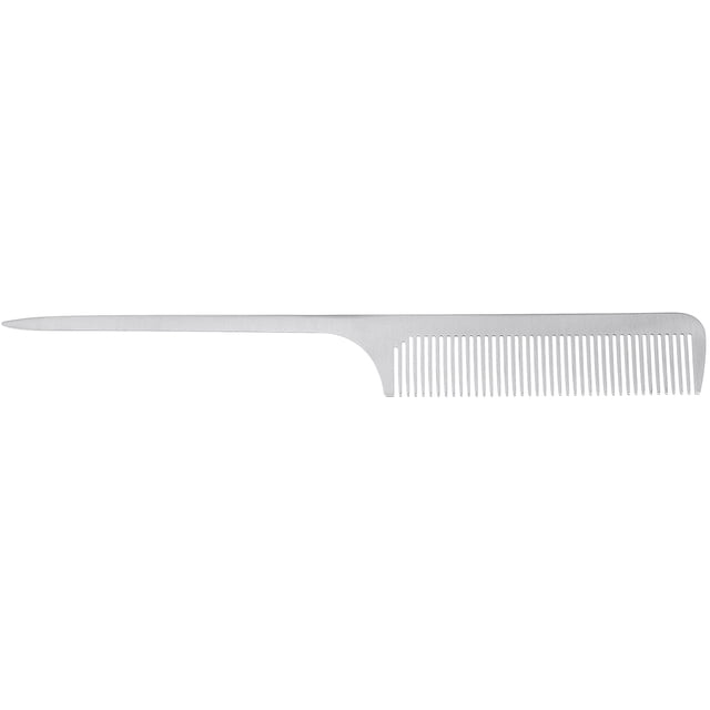 Peine profesional antiestático de acero de titanio para peluquería, 25 x 3 cm (plateado).