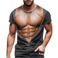 thumbnail image 2 of Nmnitkp Funny Shirts Men Half Shirts Leaks Muscle Muscle Fitness Chest T-Shirts 3D Print Fashionable and Cool Mens T-shirts Graphics Pattern Crewneck Short Sleeve Tees(Plus Size）, 2 of 5