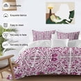 thumbnail image 3 of 3 Piece Pink Boho Duvet Cover Set Full Size,Microfiber Comforter/Quilt Cover with Corner Ties and 2 Pillowcases,Ethnic Tribal Floral Abstract Art Aesthetics All Season Bedding with Zipper Closure, 3 of 8