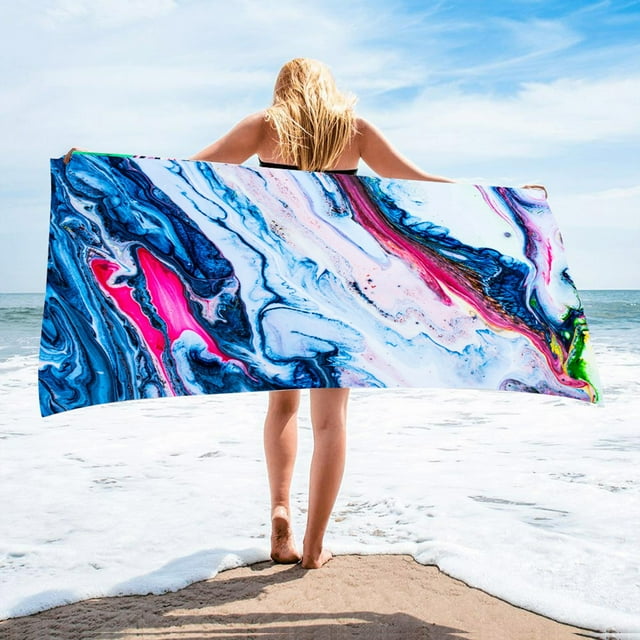 Daily Violete Microfiber Beach Towel Super Lightweight Colorful Bath Towel Sandproof Beach Blanket Multi-Purpose Towel For Travel Swimming Pool 30x60 Inch