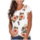 thumbnail image 1 of Camisetas de manga corta de verano para mujer, blusa informal con cuello redondo y estampado frontal Pompotops hfajkhk129046, 1 of 5