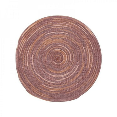 Monfince Round Placemats, 4" Coasters, Place Mats Coaster Round Braided Placemats Round Table Mats for Dining Tables Table Mats