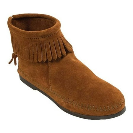 Women's Minnetonka Back Zipper Boot - Suede (Best Way To Clean Suede Boots)