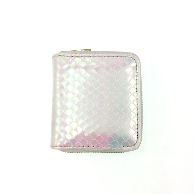 Monedero pequeño de PU con estampado de sirena en relieve, bolso de mano, bolso de cosméticos