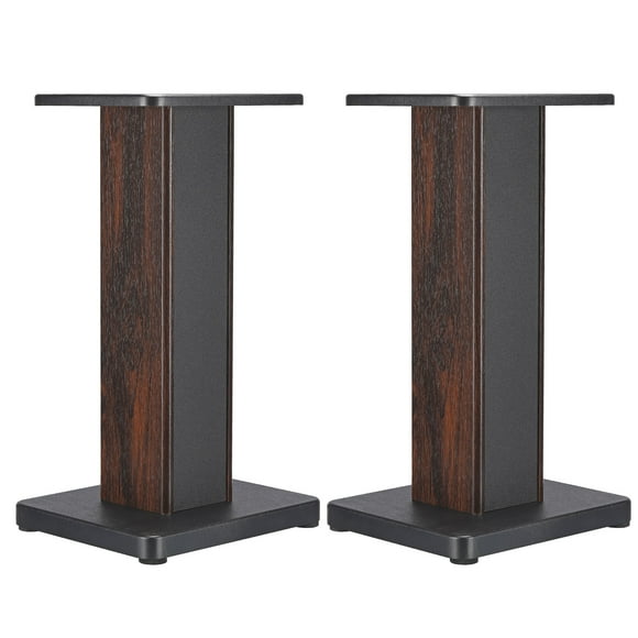 Unique Bargains Wood Grain Speaker Stands 19.7' (50cm) Universal Speaker Stand Hollowed Stands Enhanced Audio Listening, 1 Pair