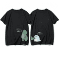 thumbnail image 5 of Camiseta de pareja a juego de dinosaurios, 240 g, camiseta de manga corta holgada informal de verano de alta calidad para novio, novia y niña, 5 of 5