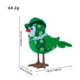thumbnail image 3 of St. Patrick's Day Glowing Green Bird Ornament - Female-Style LED Bird Decor, Window Display Scene Decoration, Festive Gift for Irish Celebrations, Battery-Powered Glowing Design, 1pc, 3 of 4