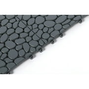 Interlocking Cobbled Stone Look Garden Pathway Tiles, Decorative Floor Grass Pavers Anti- Slip Mat, 5 pack