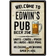 thumbnail image 1 of EDWIN'S Pub Sign Vintage Man Cave Bar 12 x 18 Matte Finish Metal 112180028137, 1 of 1