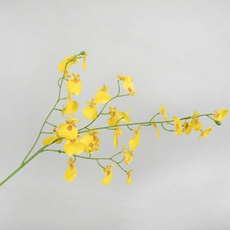 Yellow artificial fake flower plant potted Zen home decoration decoration plastic bouquet single peacock dancing orchid BL28362 yellow big