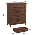 thumbnail image 2 of Dresser for Bedroom, 34.8 in Tall 4-Drawer Dresser with Large Storage, Wooden Chest of Drawers for Living Room, Brown, 2 of 7