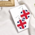 thumbnail image 4 of Round Leather Earrings For Women Union Jack All Uk Flag Drop Earrings Lightweight Dangle Earrings, 4 of 6