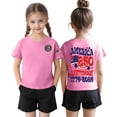 thumbnail image 4 of Grblisyd Girls 4th of July 250 Years America Shirt American Flag Crew Neck Tee Independence Day Short Sleeve Shirt for Kids 1-13 Years, 4 of 6