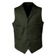 thumbnail image 4 of Stamzod Men's Suit Vest Lapel Button Up Sleeveless Jackets Business formal Waistcoat for Men with Pockets Z Green S, 4 of 7