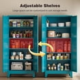 thumbnail image 5 of 71" Tall Metal Pantry Cabinet, Kitchen Storage Cabinet with 2 Doors and 4 Adjustable Shelves for Kitchen, Living Room, Dining Room, Bathroom and Home, Office (Blue, 71" H), 5 of 14