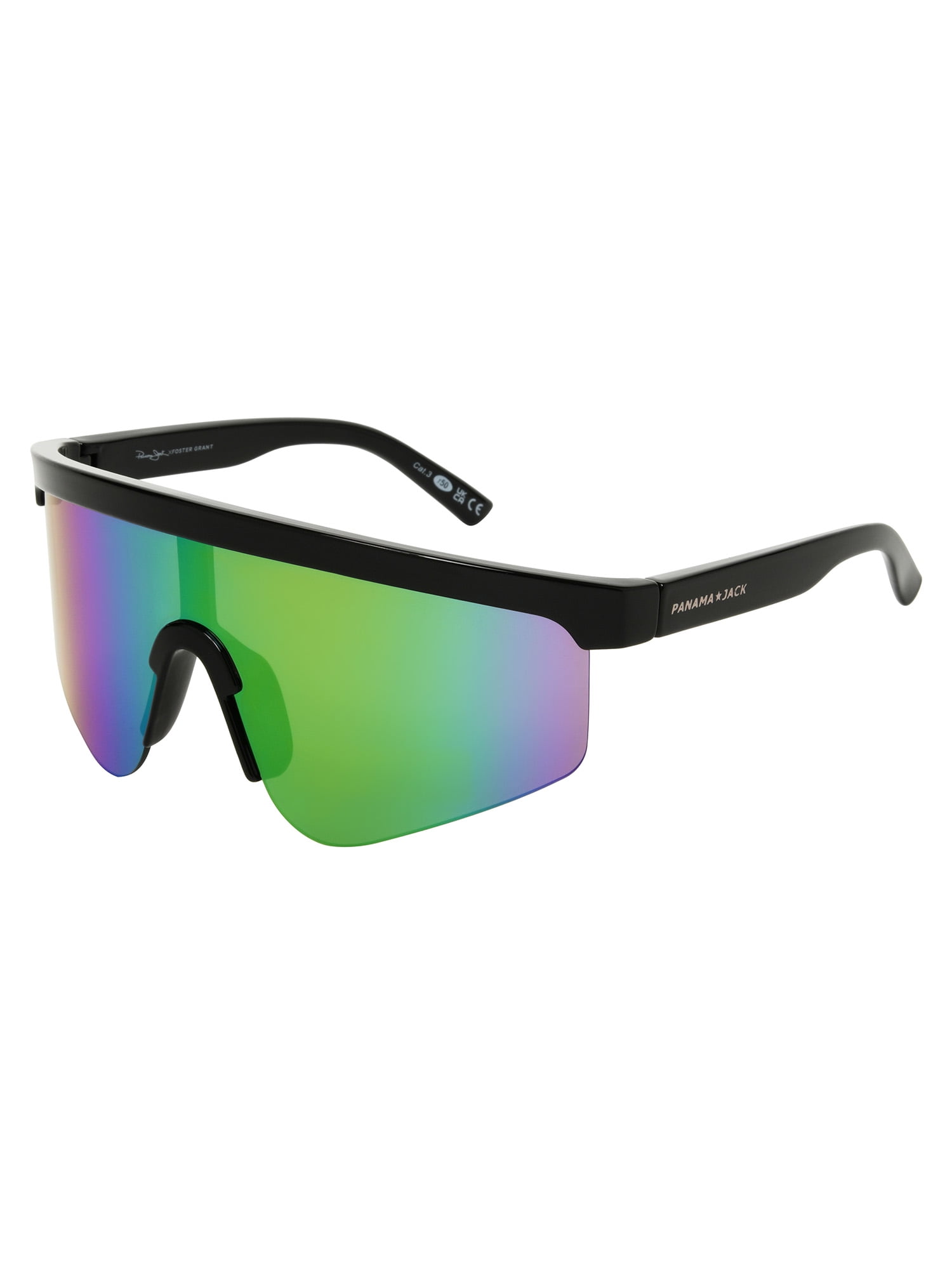Panama Jack x Foster Grant Black Wraparound Men's Sunglasses
