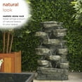 thumbnail image 5 of Alpine Corporation 39" Tall Outdoor Tiered Cascading Rock Electric Fountain with LED Lights, 5 of 12