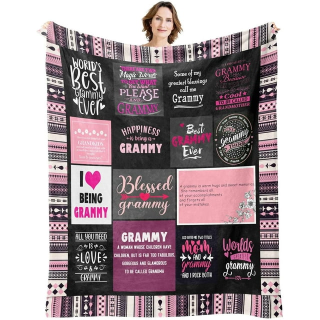 LHSHID Best Grammy Blanket Gifts for Grammy from Grandchildren Grandaughter Best Grammy Ever Blanket Gifts Grammy Mothers Day Birthday Gifts Grammmy Throw Blanket