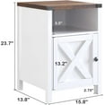 thumbnail image 2 of PetFurnishn Farmhouse End Table, Side Table, Nightstang, End Table with Barn Door and Shelf, Rustic Modern Bed Night Stand for Bedroom, Living Room-1-White, 2 of 10