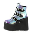 thumbnail image 3 of JINMGG Wedges for Women Plus Clearance Women's Fashion Multicolor Wedge Boots Ladies Zip Up Shoes Purple 38, 3 of 4