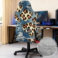 thumbnail image 3 of TSOVTHRID Denim Leopard Print 4 Pieces Gaming Chair Cover Stretchable Computer Chair Seat Slipcovers Universal Fit Gaming Chair Slipcovers with Armrest Covers, 3 of 7