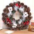 thumbnail image 2 of EWASWON Christmas Black Christmas Wreath, 14 Inch Rattan Wall Hanging - Holiday Decoration for Party, Front Door, Indoor/Outdoor - Xmas Gift, 2 of 9