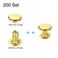 thumbnail image 3 of Uxcell 200Sets Rivets à Bout Unique 7mm Acier au Carbone Tête Ronde, Or, 3 of 7
