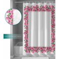 thumbnail image 5 of Valentine''s Day Shower Curtain Set, Pink Rose Flower Bath Shower Curtain with Hooks Waterproof Fabric Shower Curtains for Bathroom Romantic Valentines Decor Floral Leaves Romantic Sweet 72x84 Inch, 5 of 5