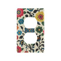Yayeee Duplex Wall Plate 1-Gang 4.5"x2.7" Home Receptacle Light Switch Decorative Outlet Cover, Vibrant Floral
