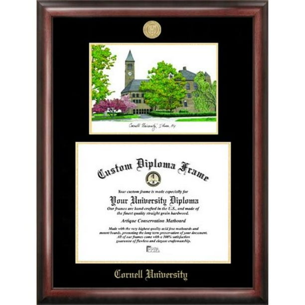 Cornell University 11" x 14" Gold Embossed Diploma Frame with Campus