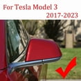 thumbnail image 4 of For Tesla Model 3 2016 2017 2018 2019 2020-2023 Car Replacement Rearview Mirror Cover Look Side Wing Mirror Caps OX Hron Style Gloss Black, 4 of 6
