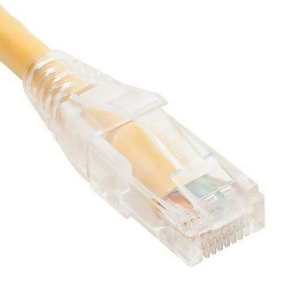 ICC ICPCSW10YL CAT6 Patch Cable with Clear Boot, 10'(3.04m), Yellow, 10-Pack