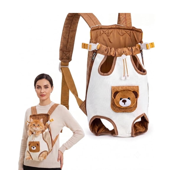 ZZAIXHL Front Pet Carrier Backpack Adjustable Breathable Front Facing Pet Carrier for Small Dogs and Cats Hands-Free Legs Out Puppy Chest Bag