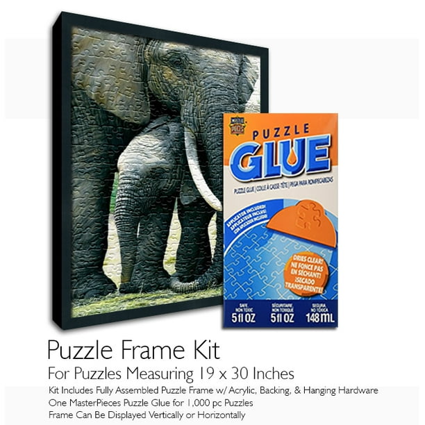 Jigsaw Puzzle Frame Kit Featuring Masterpieces Puzzle Glue 5 fl OZ