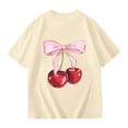 thumbnail image 3 of WOYY Girls Cherry Print Short Sleeve T Shirt Lightweight Summer Casual T-Shirt, Sizes 12-24M, 3 of 3