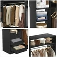 thumbnail image 7 of iSunirm Closet System with 2 Sets, Walk-in Closet Organizer System with Drawers & Hanging Rods, Heavy Duty Wardrobe Closet with Storage Shelves for Bedroom, Closet, 72''L x 36''W x 80''H, Black, 7 of 7